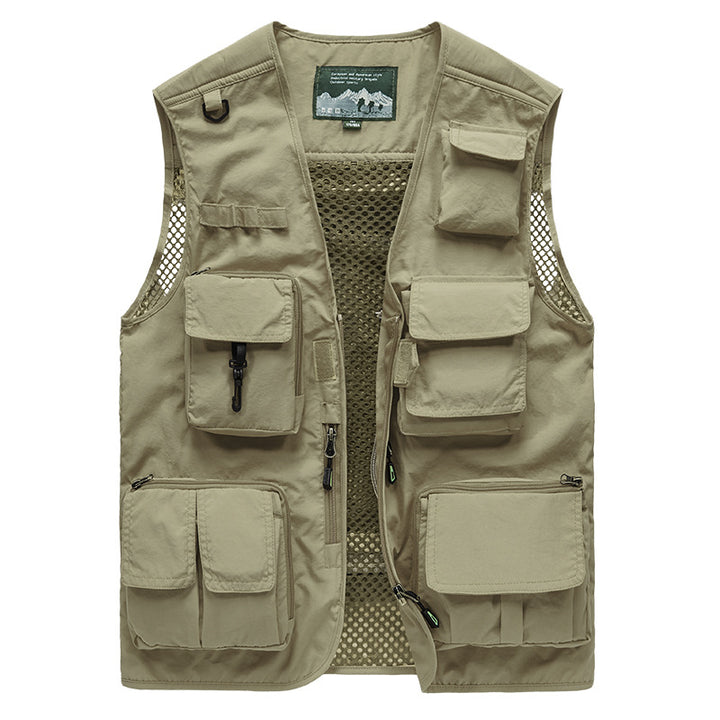 Herren Multifunktionale Angel- und Outdoorweste mit Mesh-Rücken und Mehrfachtaschen – Marzano