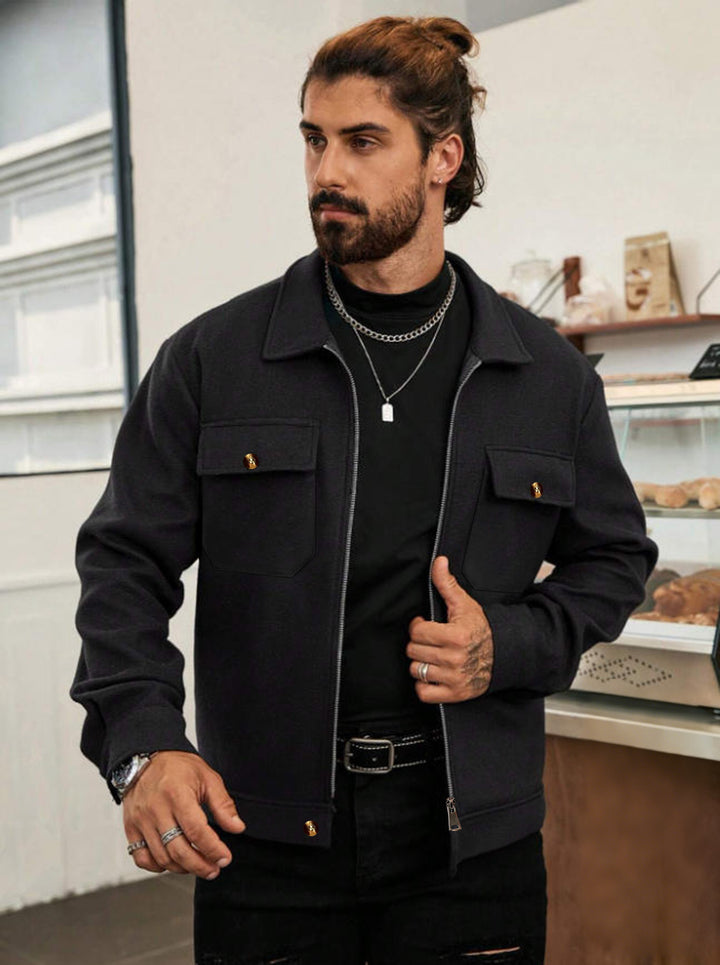 Herren City-Stil Jacke mit verstecktem Reißverschluss von Echoarchiv
