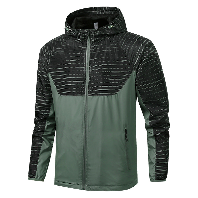 Herren Leichte Reflektierende Kapuzen-Windjacke mit Mesh-Futter und Reißverschlusstaschen Echo Archiv