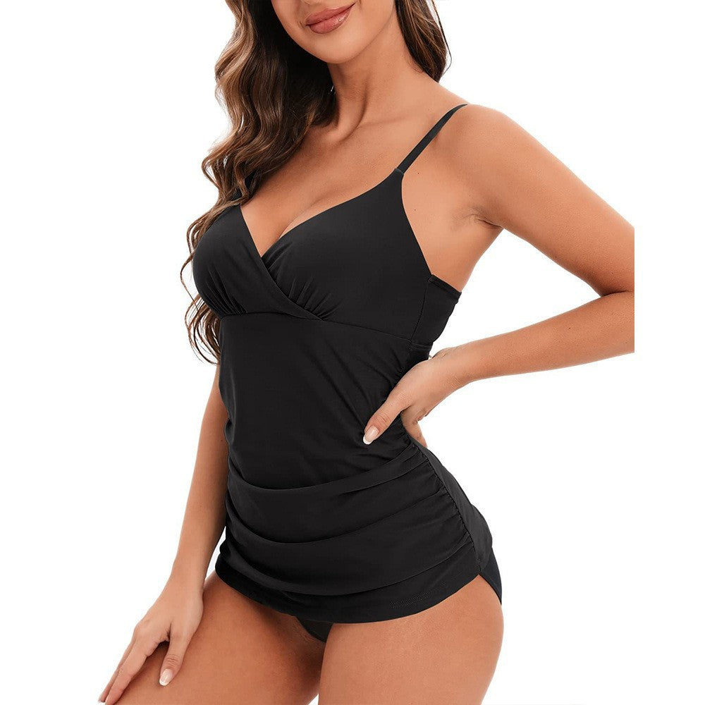 Damen Tankini-Set mit legerem Wickeldesign und stilvollen Rüschen Echo Archiv