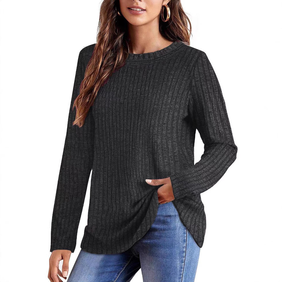 Damen Bequemes Langarmshirt mit Rippstruktur Echo Archiv