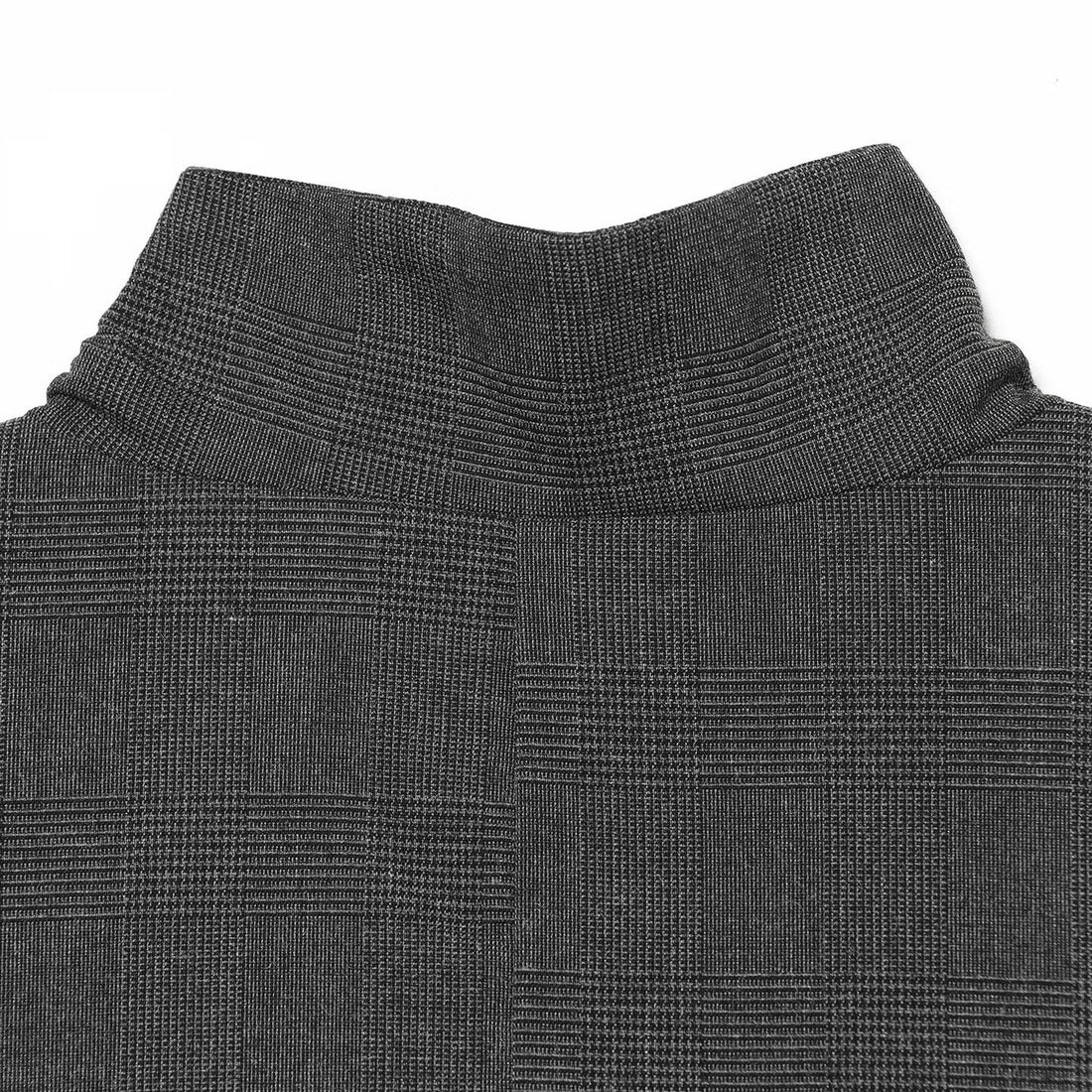 Damen Karierter Longblazer mit Stehkragen, verdeckter Knopfleiste und Pattentaschen Echoarchiv