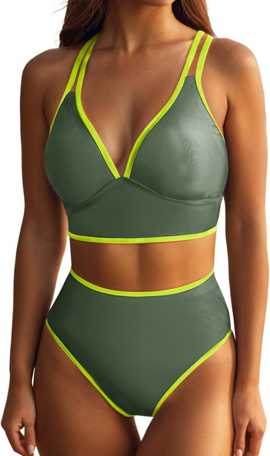 Damen Bikini-Set mit elegantem Hochgeschnittenen Höschen und verstellbaren Trägern Echo Archiv