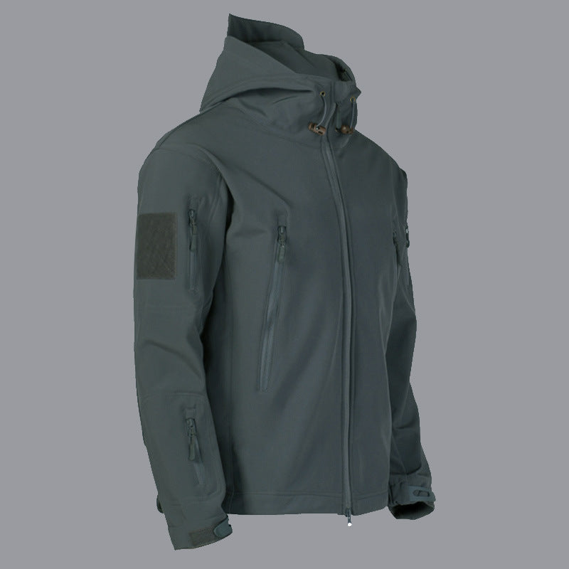 Herren technische Softshell-Jacke mit multifunktionalen Taschen und verstellbarem Kapuzensystem Echoarchiv