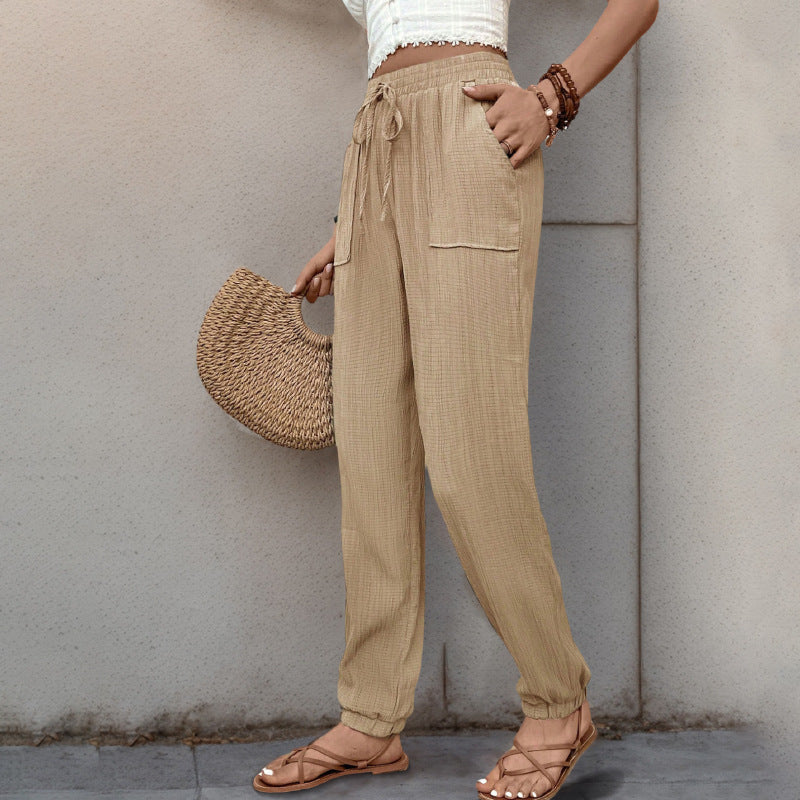 Damen Bequeme Freizeithose mit elastischem Bund und Taschen Echo Archiv