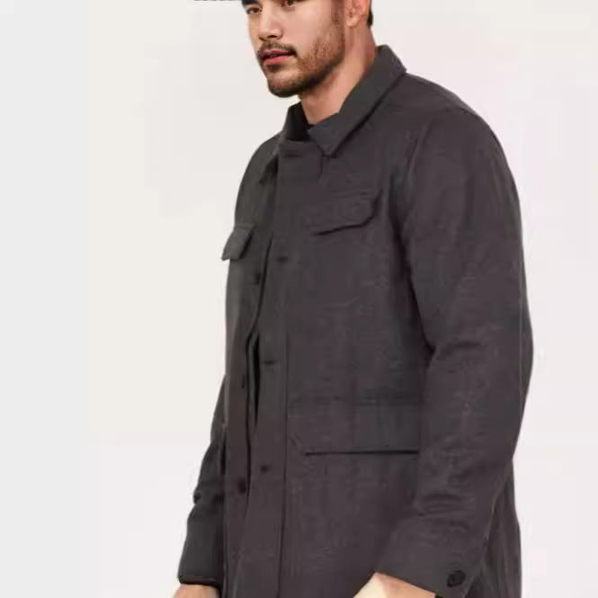 Herren lässige Wolljacke mit praktischen Brusttaschen Echoarchiv