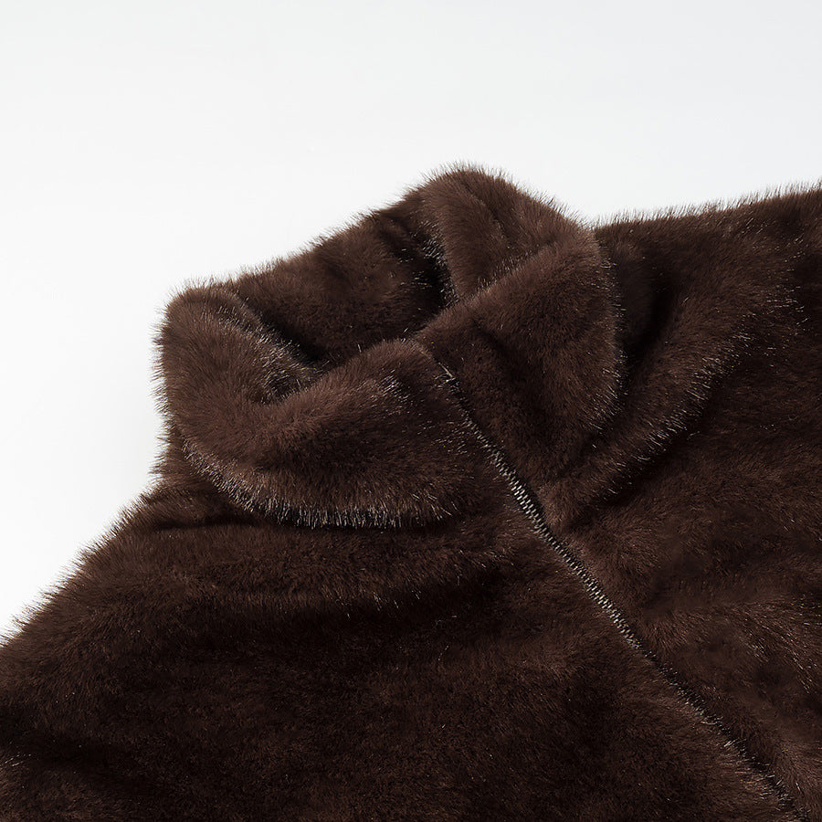 Damen Oversize Teddy-Fleece-Pullover mit halbem Reißverschluss und großer Klappentasche Echo Archiv