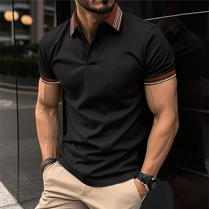 Herren Poloshirt mit modernem Kragen und athletischem Schnitt Echoarchiv