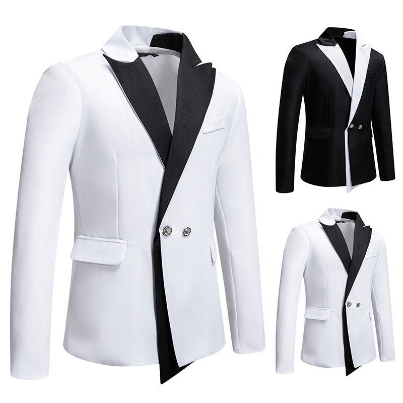 Herren Eleganter Smoking-Blazer mit kontrastreichem Revers Echoarchiv