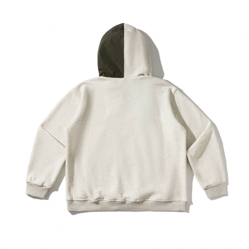 Unisex Oversize-Kapuzenpullover mit Kontrast‑Einsatz, Druckknopfleiste und Kängurutasche Echo Archiv