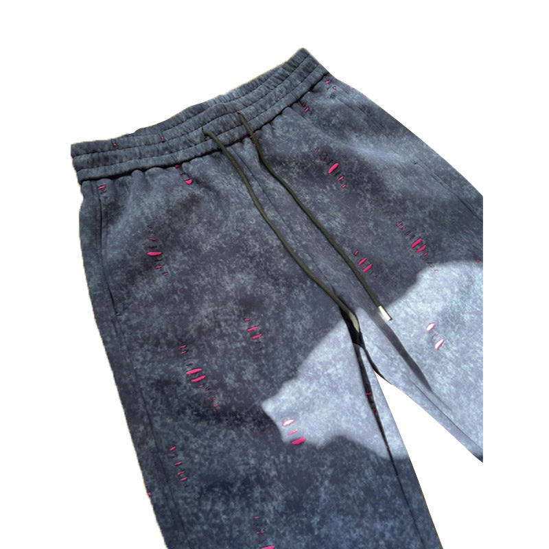 Herren Oversized Cordhose mit Distressed‑Details, weitem Bein und Tunnelzug Echo Archiv