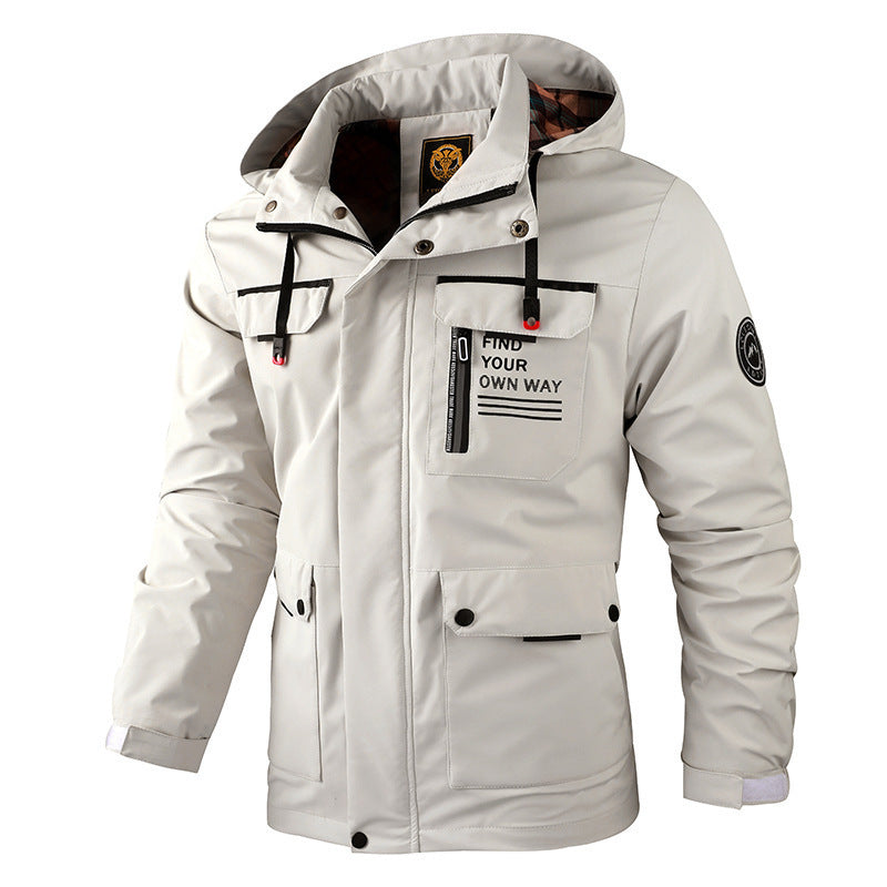 Herren nan urbaner Softshell-Parka mit Kapuze, verdecktem Zweiwege-Reißverschluss und Ärmeltasche Echo Archiv