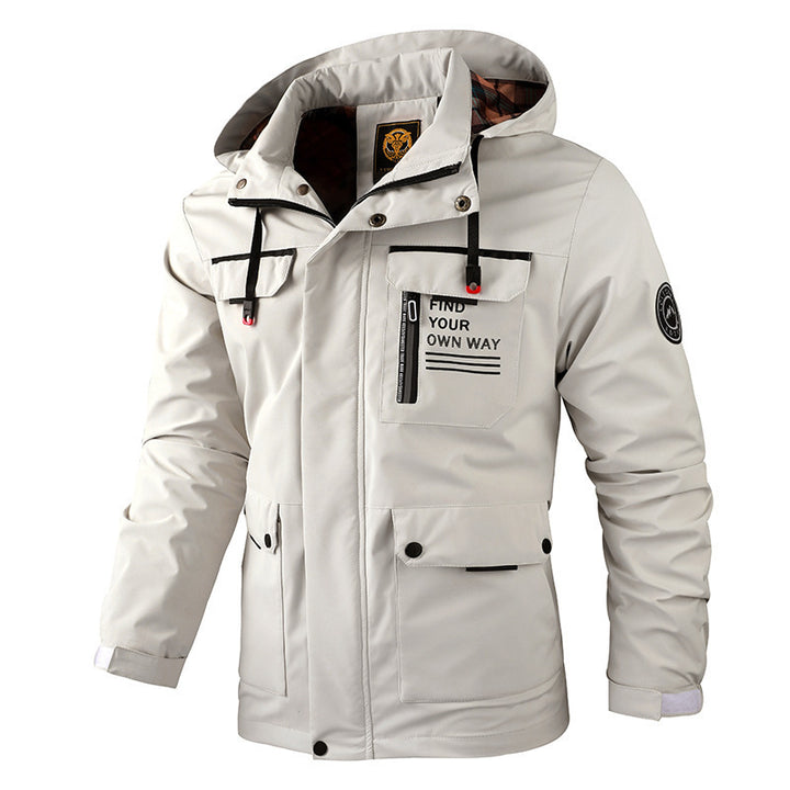 Herren nan urbaner Softshell-Parka mit Kapuze, verdecktem Zweiwege-Reißverschluss und Ärmeltasche Echo Archiv