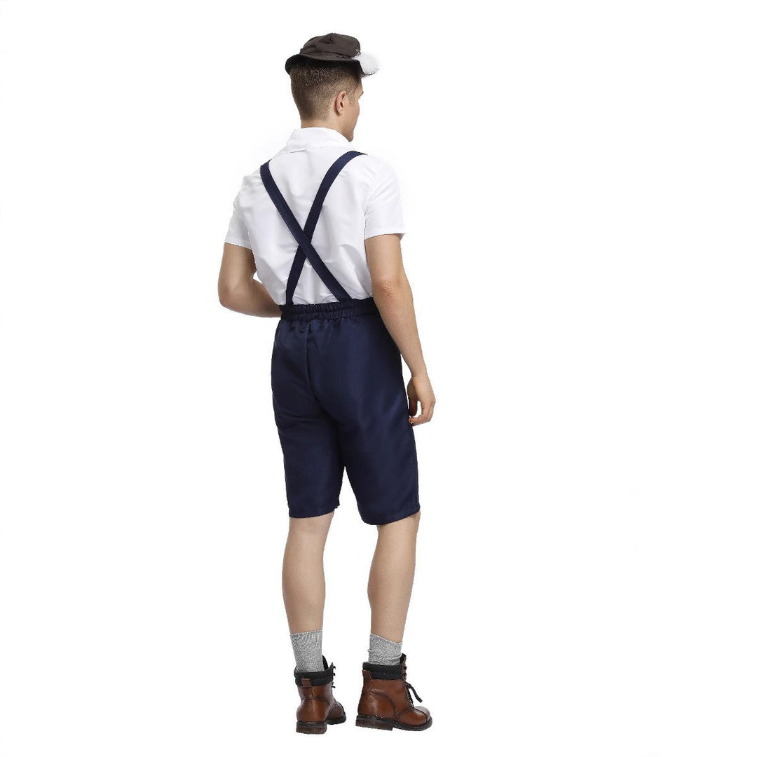 Herren nan traditionelle Oktoberfest Lederhose kurz mit verstellbaren Trägern und Zierstickerei Echo Archiv