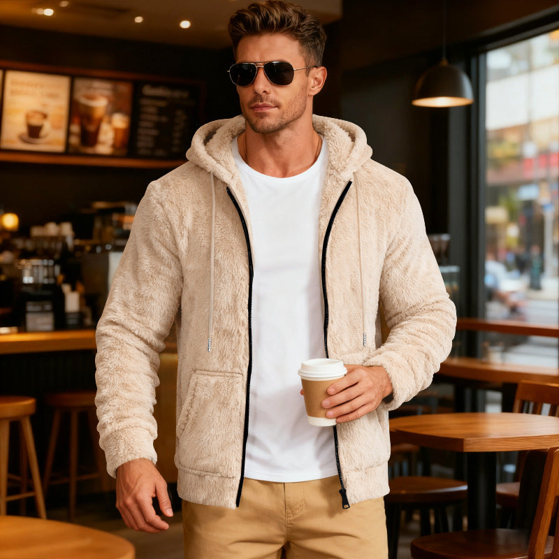Herren Flauschige Kapuzenjacke Echoarchiv