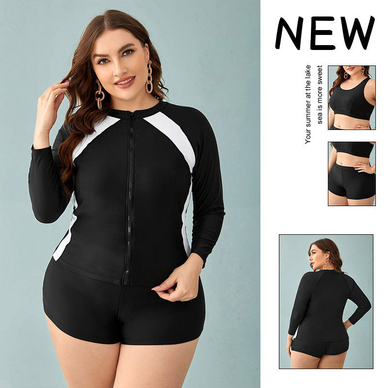 Damen UV-Schutz Sport Badeanzug mit langem Arm und kurzer Hose Echo Archiv