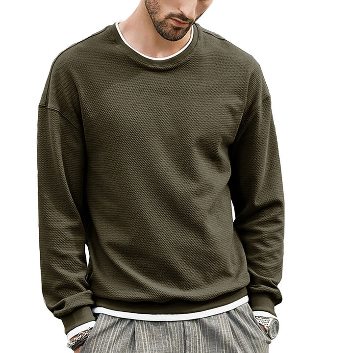 Herren lässiger Langarm-Sweater mit strukturiertem Design Echoarchiv