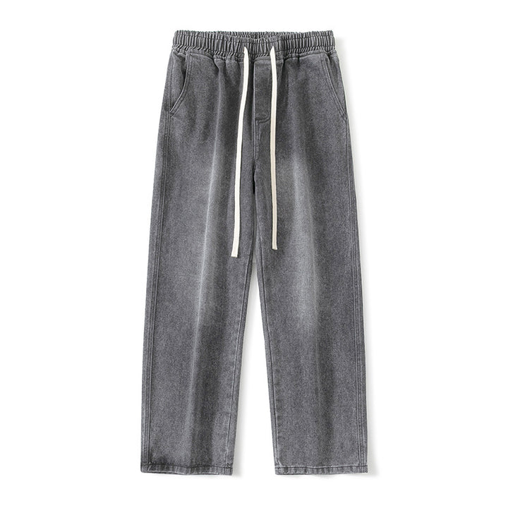 Herren Weite Denim-Jogginghose mit elastischem Bund und langen Tunnelzugbändern Echo Archiv