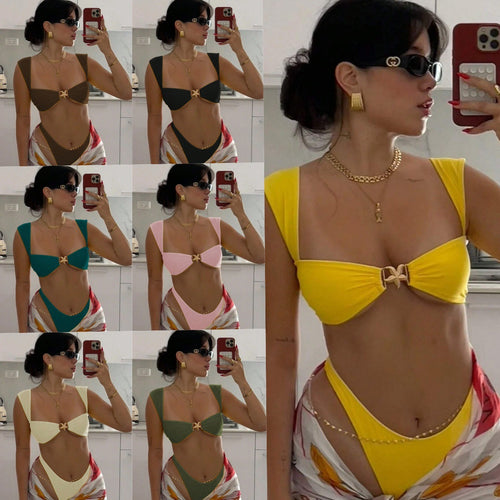 Damen Bikini-Set mit elegantem Knoten-Detail und hochwertigem Bindemuster Echo Archiv