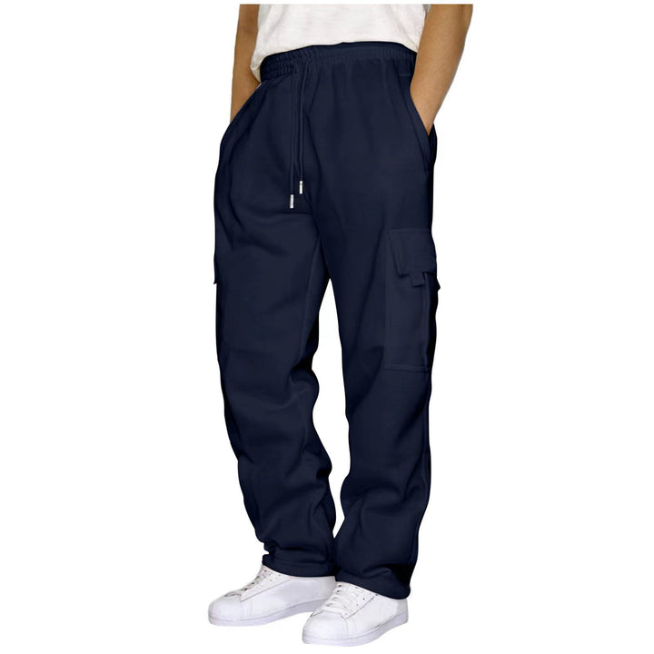 Herren heavy-duty Utility-Freizeithose mit Kordelzug, aufgesetzten Cargotaschen und relaxed Fit – Bravaro