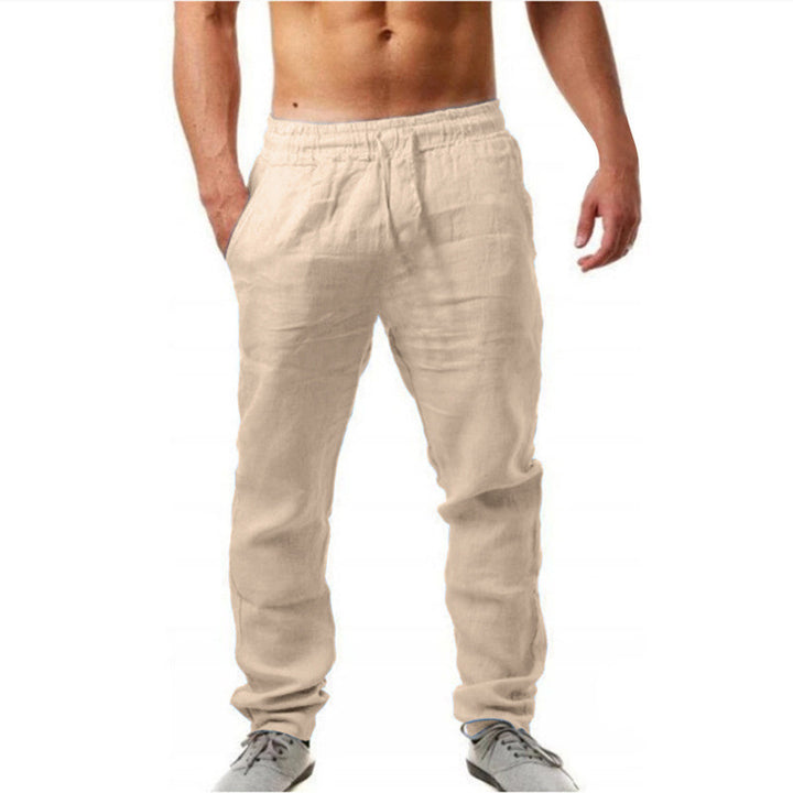 Herren luftige Leinenhose im relaxed Fit mit praktischem Kordelzug Echoarchiv