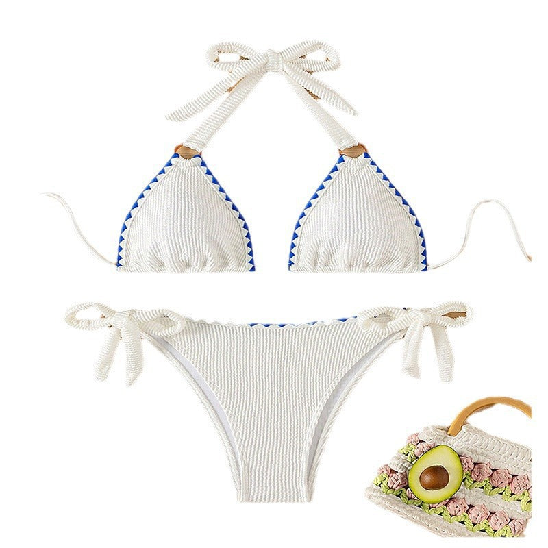 Damen Triangel-Bikini-Set mit stilvollen Verzierungselementen und verstellbaren Trägersystem Echo Archiv