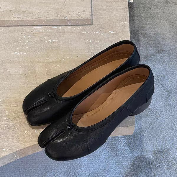 Damen Ballerinas mit spezieller Zehenöffnung und komfortablem Blockabsatz Echoarchiv
