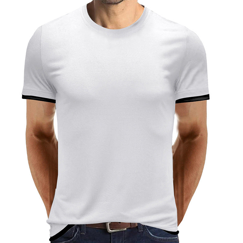 Herren atmungsaktives Rundhals-T-Shirt mit kontrastierenden Ärmeln Echoarchiv