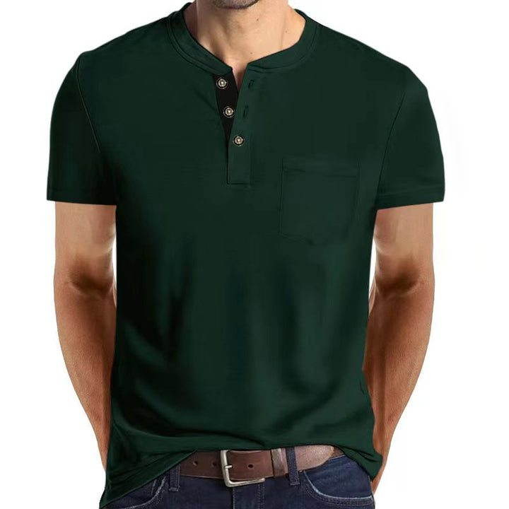 Herren Kurzarmshirt mit modernem Knopfleisten-Design und praktischer Brusttasche Echoarchiv