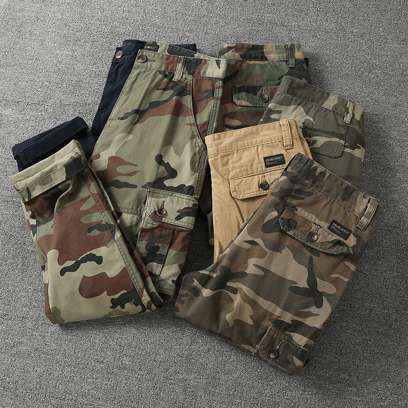 Herren Cargohose mit taktischem Tarnmuster und mehreren Klappentaschen Echoarchiv