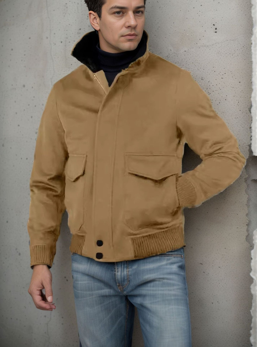 Herren modische Bomberjacke mit warmem Kragen Echoarchiv