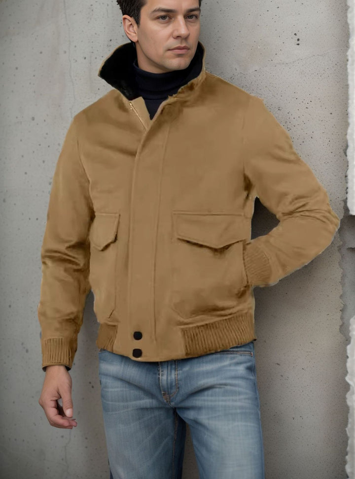 Herren modische Bomberjacke mit warmem Kragen Echoarchiv