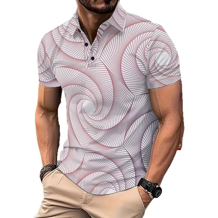 Herren Poloshirt mit einzigartigem geometrischem Design Echoarchiv