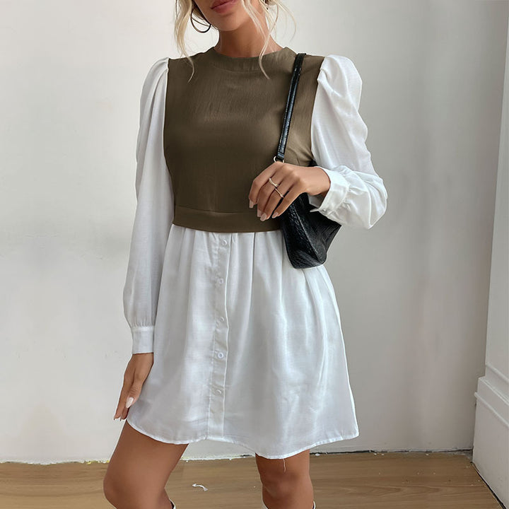 Damen Hemdblusenkleid mit Puffärmeln Echo Archiv