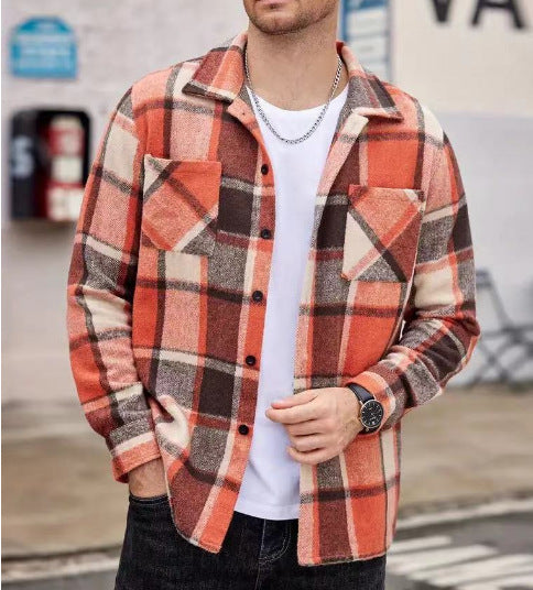 Herren lässige Karomuster Hemdjacke Echoarchiv