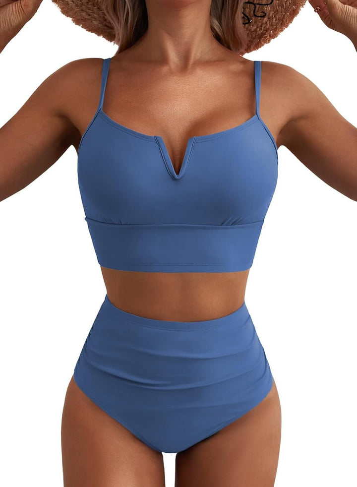 Damen Hochtailliertes Bikini-Set mit modernem V-Ausschnitt und angenehmer Passform Echo Archiv