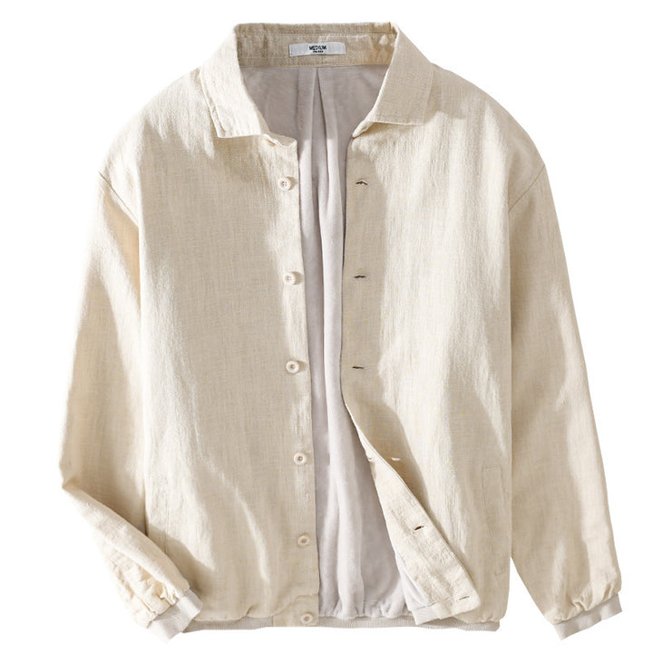 Herren Gefütterte Overshirt-Jacke aus Leinen-Mix Echoarchiv