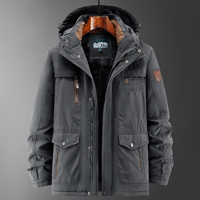 Herren Robuster gefütterter Field-Parka mit Teddyfutter, Kapuze und Multifunktions‑Taschen Echo Archiv