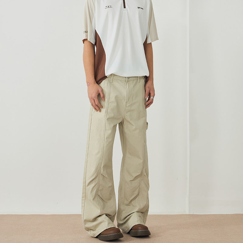 Herren Weite Canvas-Cargohose im Workwear-Stil mit Carpenterschlaufe und geradem Bein Echo Archiv