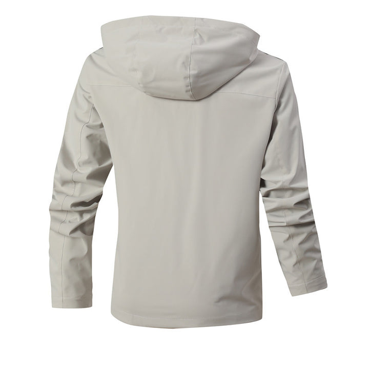 Herren Wasserdichte Softshell-Jacke mit Kapuze, reflektierenden Streifen und kariertem Innenfutter Echoarchiv