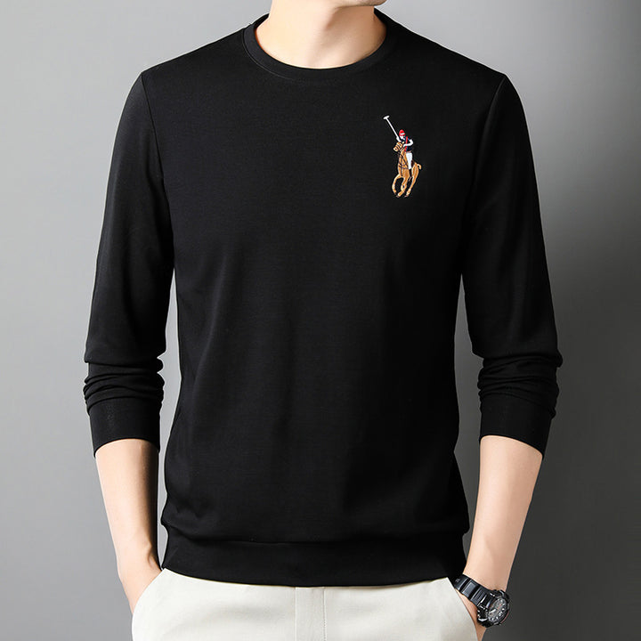 Herren Langarmshirt mit hochwertiger Stickerei Echoarchiv