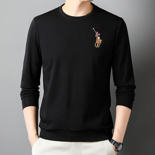 Herren Langarmshirt mit hochwertiger Stickerei Echoarchiv