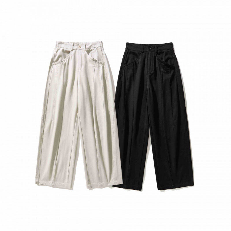 Damen Weite Bundfaltenhose mit hohem Bund und geradem weitem Bein Echo Archiv