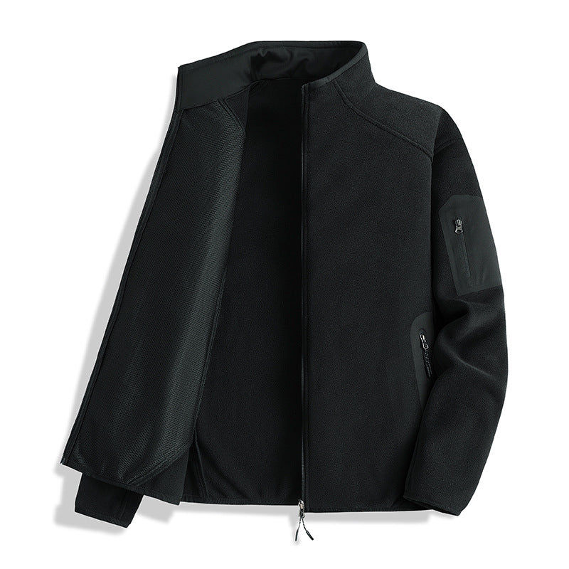Herren Fleecejacke mit Stehkragen und Softshell-Einsätzen Echo Archiv