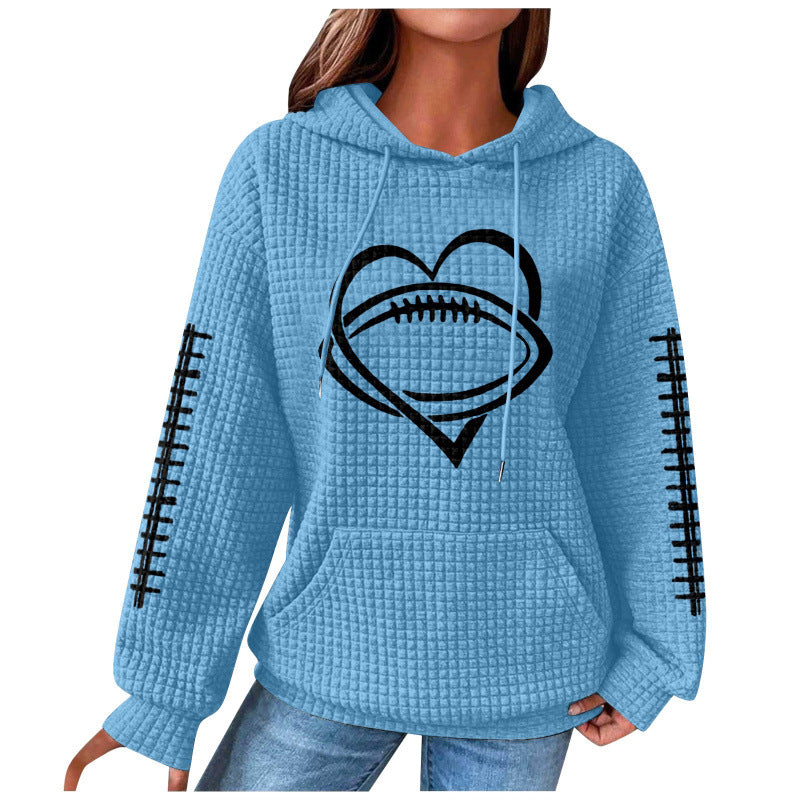 Damen Bequemer Kapuzenpullover mit Herzmotiv Echoarchiv