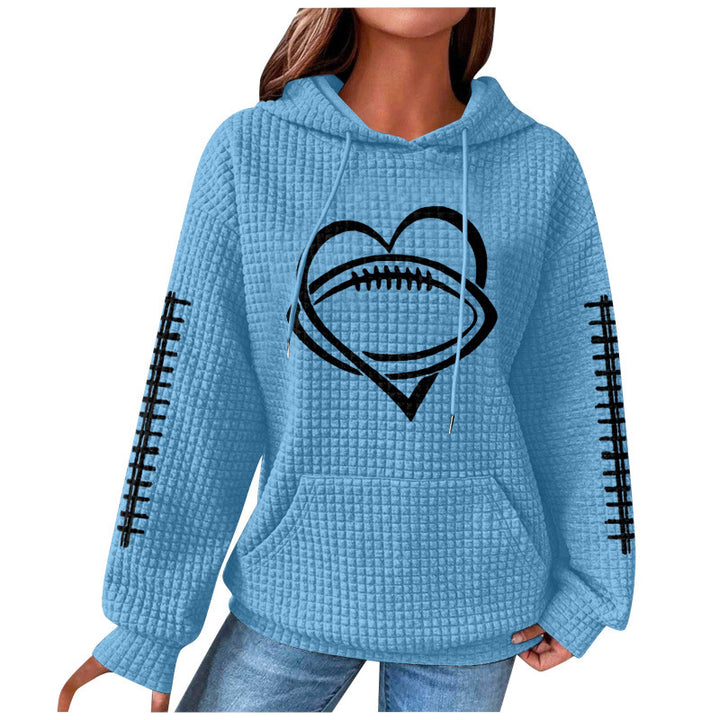 Damen Bequemer Kapuzenpullover mit Herzmotiv Echoarchiv