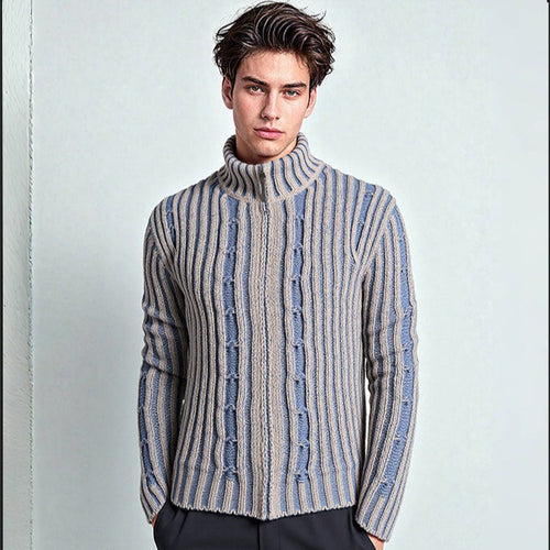 Herren gestreifter Strickpullover Echoarchiv