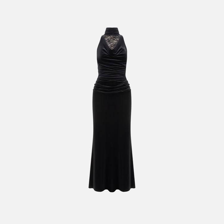 Damen Elegantes Abendkleid mit raffiniertem Spitzen- und Drapierungsdetail Echo Archiv