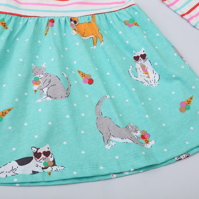 Mädchen Baumwollkleid mit verspieltem Tierdesign Echo Archiv