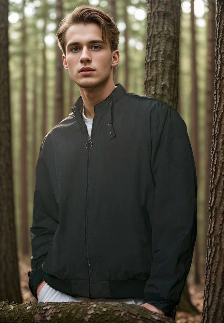 Herren lässige Windbreaker-Jacke mit hohem Kragen Echoarchiv